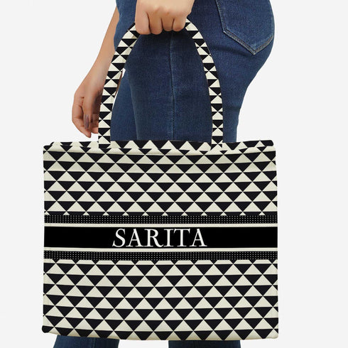 Geometric Personalised Box Bag - Uncommongifts.in